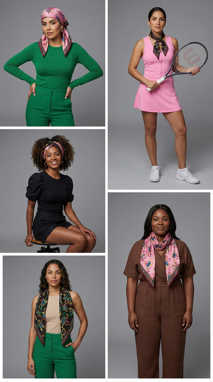 100% Silk Scarfs